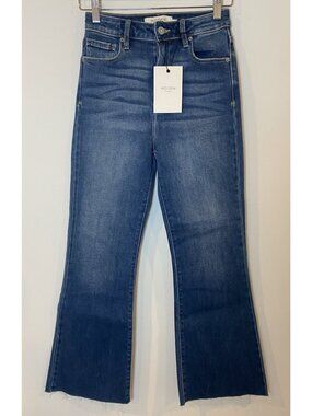 NWT Hidden Jeans Happi Crop Flare Raw Hem Size 26 New